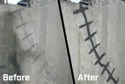 Before-and-after comparison shown in work gallery | Charleston Concrete