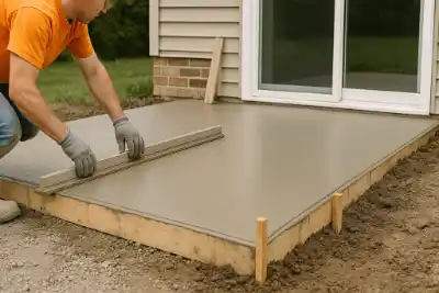 Concrete patio being installed | Charleston Concrete