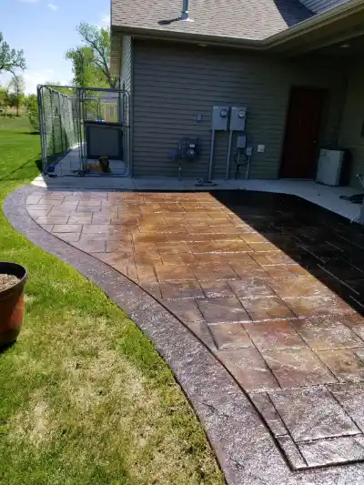Concrete patio displaying decorative stamped finish | Charleston Concrete