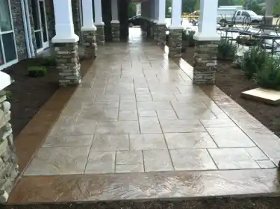Concrete patio surface displaying stamped pattern | Charleston Concrete