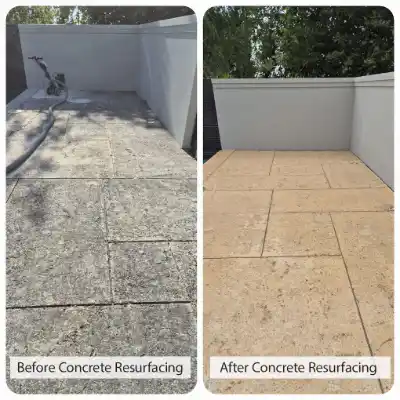 Concrete resurfacing before and after comparison | Charleston Concrete