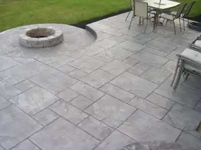 Concrete stamping forming decorative patio finish | Charleston Concrete