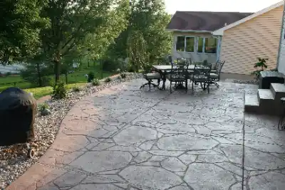 Decorative stamped surface on concrete patio | Charleston Concrete