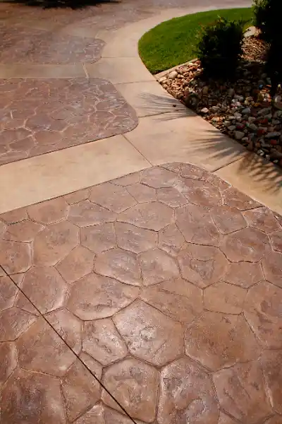 Patio featuring patterned concrete paving | Charleston Concrete