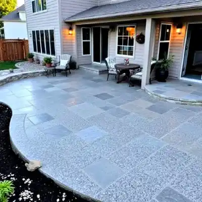 Patio surface featuring concrete stamp patterns | Charleston Concrete