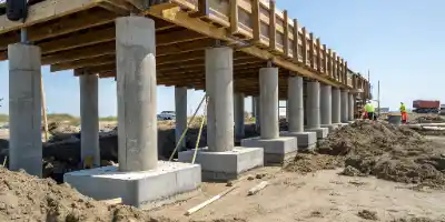 Pier foundation construction shown in work gallery | Charleston Concrete