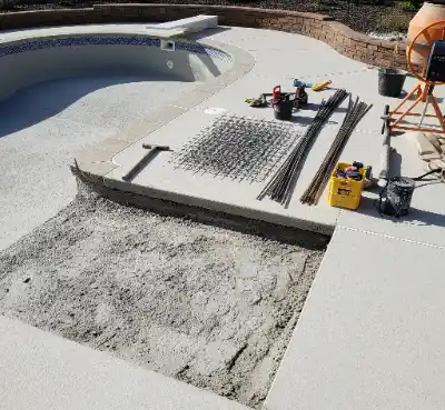 Repair of broken concrete pool deck slab | Charleston Concrete