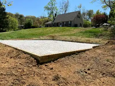 Shed pad featured in project gallery | Charleston Concrete