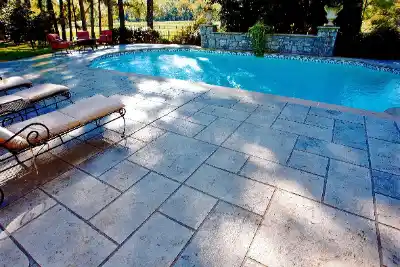 Stamped concrete pool deck | Charleston Concrete