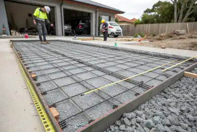 Steel mesh reinforcement for garage slab | Charleston Concrete