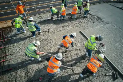 Workers gathered at construction site | Charleston Concrete