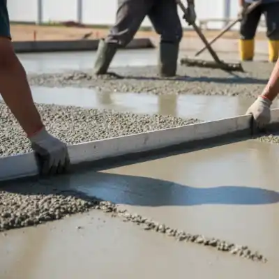 Workers levelling concrete | Charleston Concrete